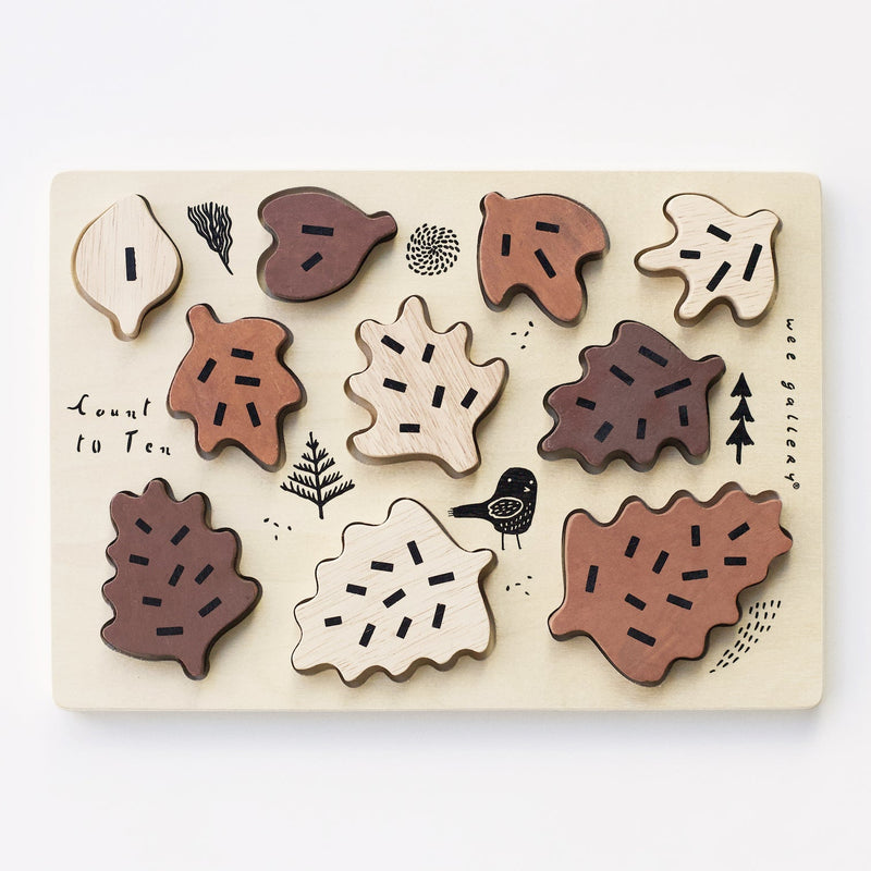 Wooden Tray Puzzle - Count to 10 Leaves by Wee Gallery Toys Wee Gallery   