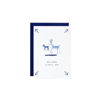 Welcome Little Deer Petite Card by Mr. Boddington's Studio Paper Goods + Party Supplies Mr. Boddington   