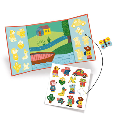 Repositionable Sticker Stories Activity Book - Animals by Djeco Books Djeco   