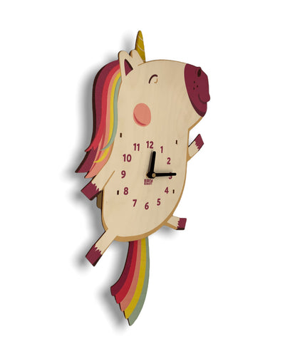 Dolly the Unicorn Double Pendulum Clock by Birch Robot Decor Birch Robot   