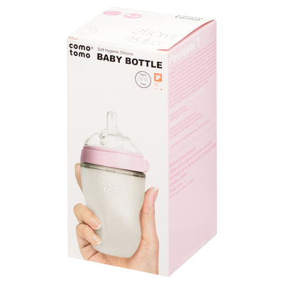 Comotomo Natural Feel Baby Bottle - Pink 8 Oz Nursing + Feeding Comotomo   