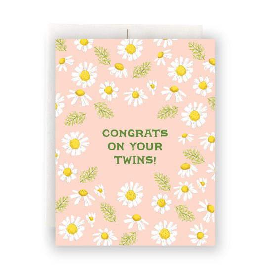 Daisies Twins Greeting Card by Antiquaria