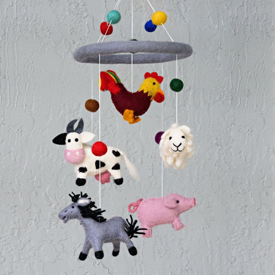 Wool Mobile - Farm Animals by The Winding Road