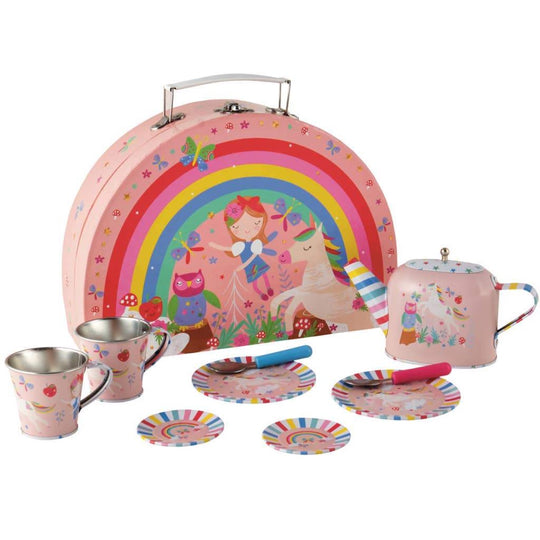 Rainbow Fairy 10 Piece Tin Tea Set by Floss & Rock