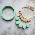 Geometric Silicone Teething Bangle/Bracelet by East London Baby Co Accessories East London Baby Co   