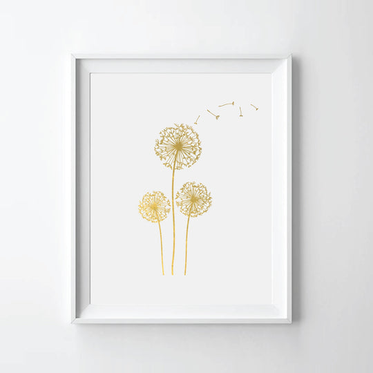 Dandelion - Gold Foil Art Print by Uyeno Miyoshi