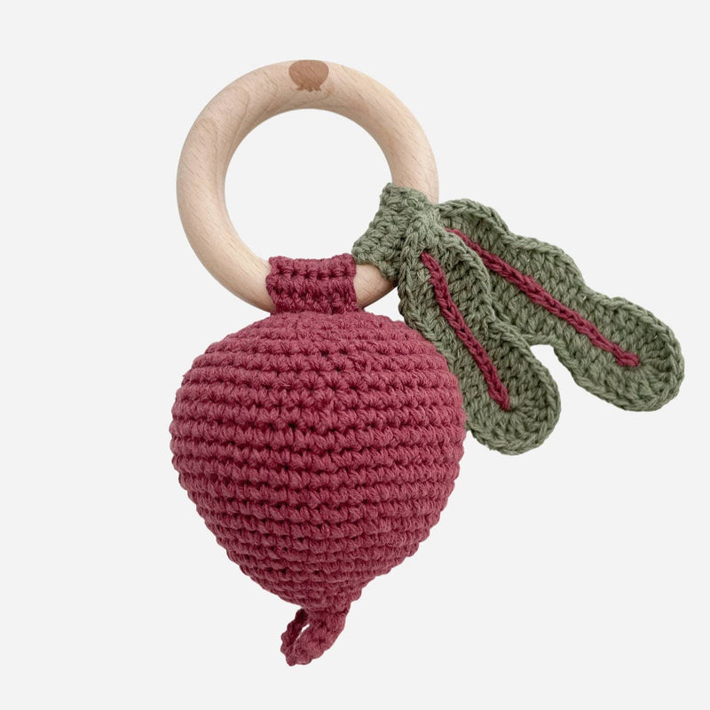 Cotton Crochet Rattle Teether - Beet by The Blueberry Hill Toys The Blueberry Hill   