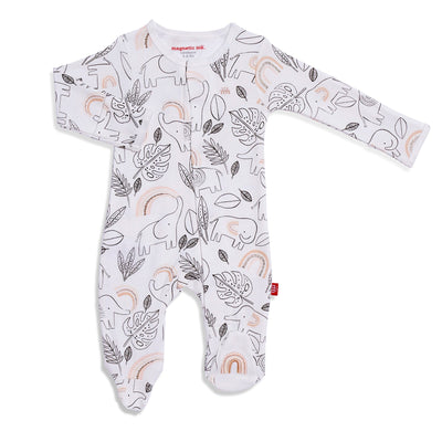 Ellie Go Lucky Cream Organic Cotton Footie by Magnetic Me Apparel Magnetic Me 0-3M  