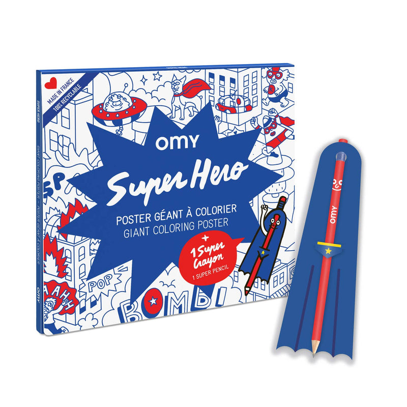 Giant Coloring Poster - Super Hero by OMY Toys OMY   