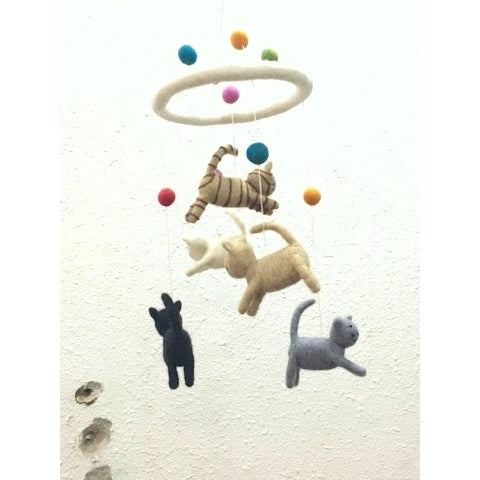 Wool Mobile - Cat and Mouse by The Winding Road Decor The Winding Road   