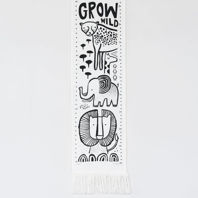 Organic Canvas Growth Chart - Safari by Wee Gallery Decor Wee Gallery   