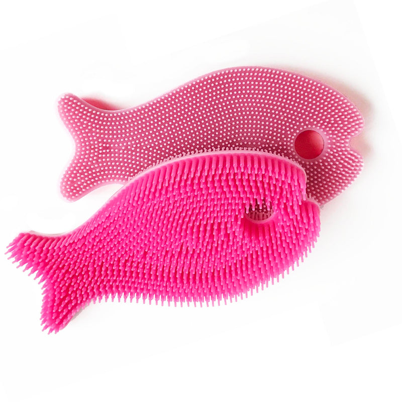 Squigee  Silicone Bath Scrub - Fish Bath + Potty New People Company Pink/Pink  