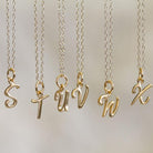Gold Script Initial Pendant by Wallin + Buerkle Accessories Wallin + Buerkle   - S, T, U, V, W, X charms