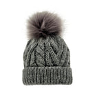Pop Pom Knit Hat - Grey by Huggalugs Accessories Huggalugs   