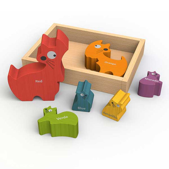 Cat Family Bilingual (English-Spanish) Color Puzzle by Begin Again