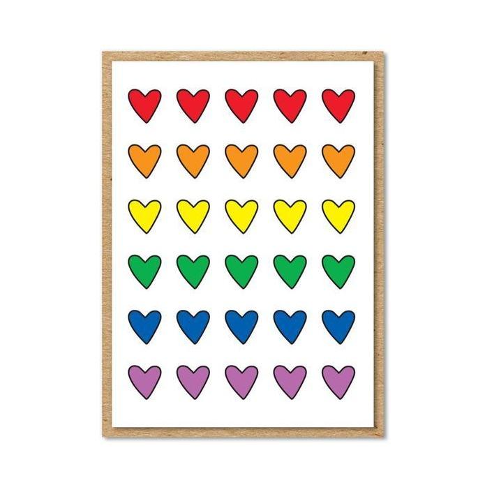 Rainbow Hearts Enclosure Card Paper Goods + Party Supplies Near Modern Disaster   