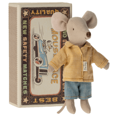 Big Brother Mouse in Matchbox by Maileg Toys Maileg   