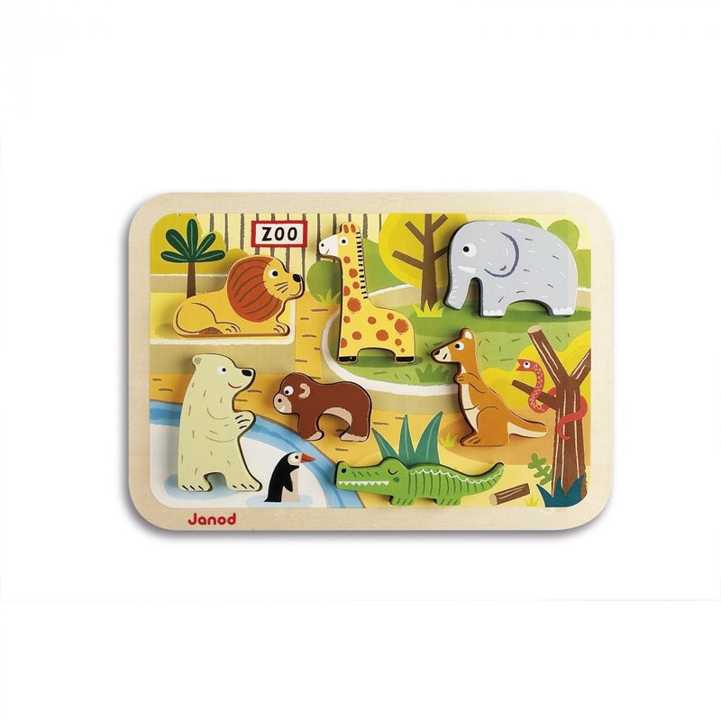 Chunky Wooden Puzzle - Zoo by Janod Toys Janod   