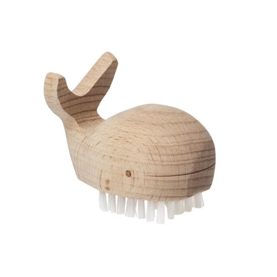 Wooden Whale Nail Brush by Kikkerland