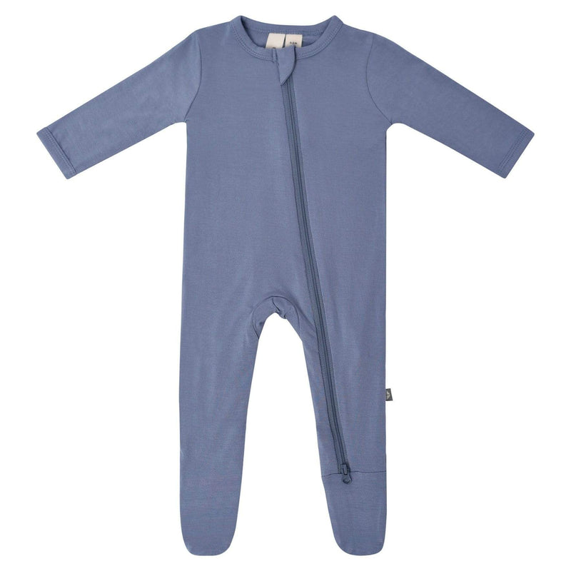 Solid Footie with Zipper - Slate by Kyte Baby Apparel Kyte Baby NB  