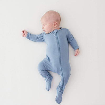 Solid Footie with Zipper - Slate by Kyte Baby Apparel Kyte Baby   