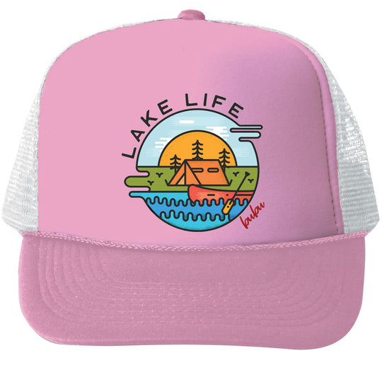 Lake Life Trucker Hat - Light Pink by Bubu