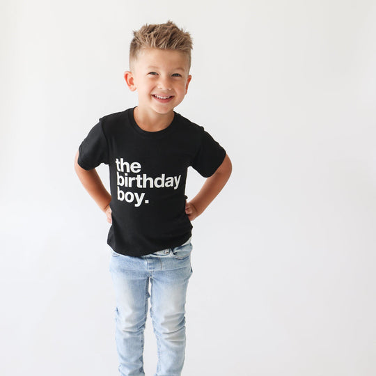 Organic The Birthday Boy Tee - Black by Lola & Taylor