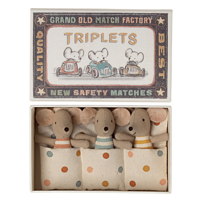 Baby Mice - Triplets in Matchbox by Maileg