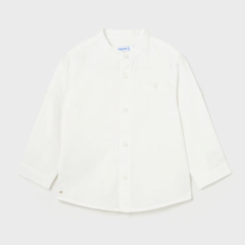 Linen Long Sleeve Shirt - White by Mayoral Apparel Mayoral 6M  