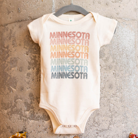 Retro Repeat Minnesota Organic Bodysuit by Morado Designs