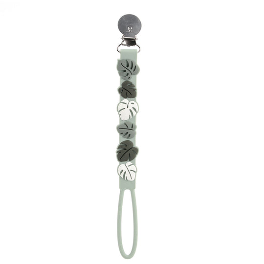 Beadless Pacifier Clip - Monstera by Loulou Lollipop