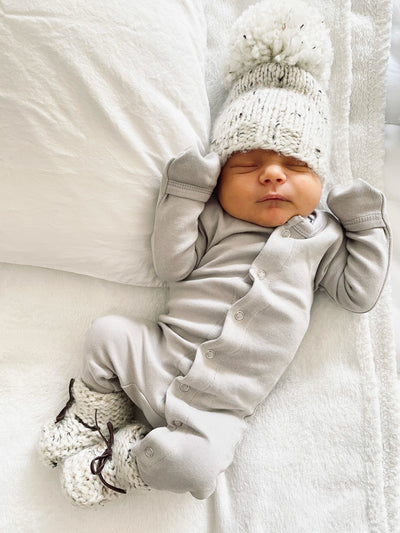 Organic Snap Footie - Light Gray by Loved Baby Apparel Loved Baby   