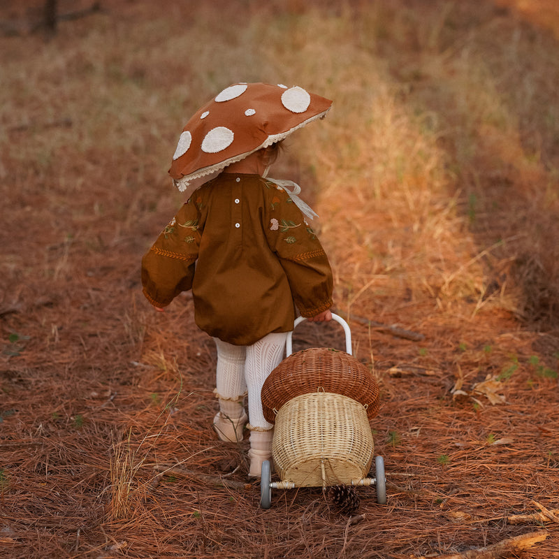 Rattan Mushroom Luggy - Natural by Olli Ella