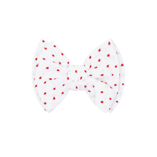 Shabby Classic Clip - White with Red Dot by Baby Bling