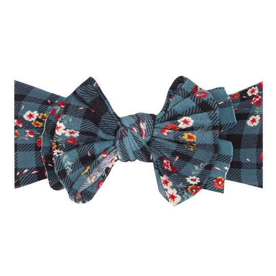 Printed Fab Headband Bow - Floral Plaid by Baby Bling