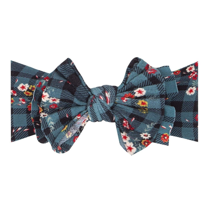 Printed Fab Headband Bow - Floral Plaid by Baby Bling Accessories Baby Bling   