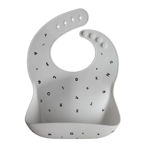 Silicone Baby Bib - Letters White by Mushie & Co