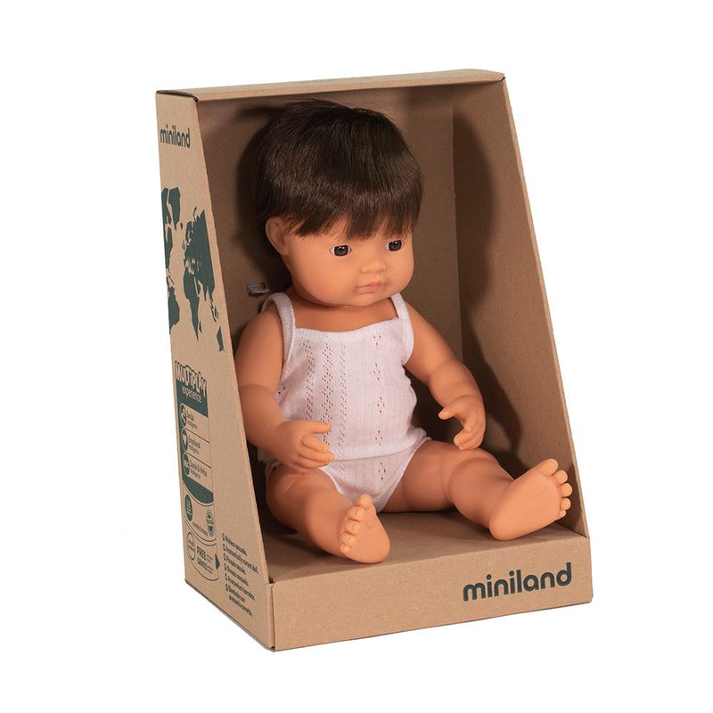 Baby Doll Caucasian Brunette Boy 15" by Miniland Toys Miniland   