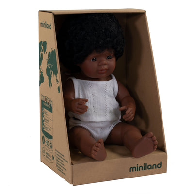 Baby Doll African American Girl 15" by Miniland Toys Miniland   