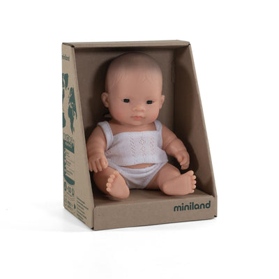 Newborn Baby Doll Asian Girl 8 1/4" by Miniland Toys Miniland   