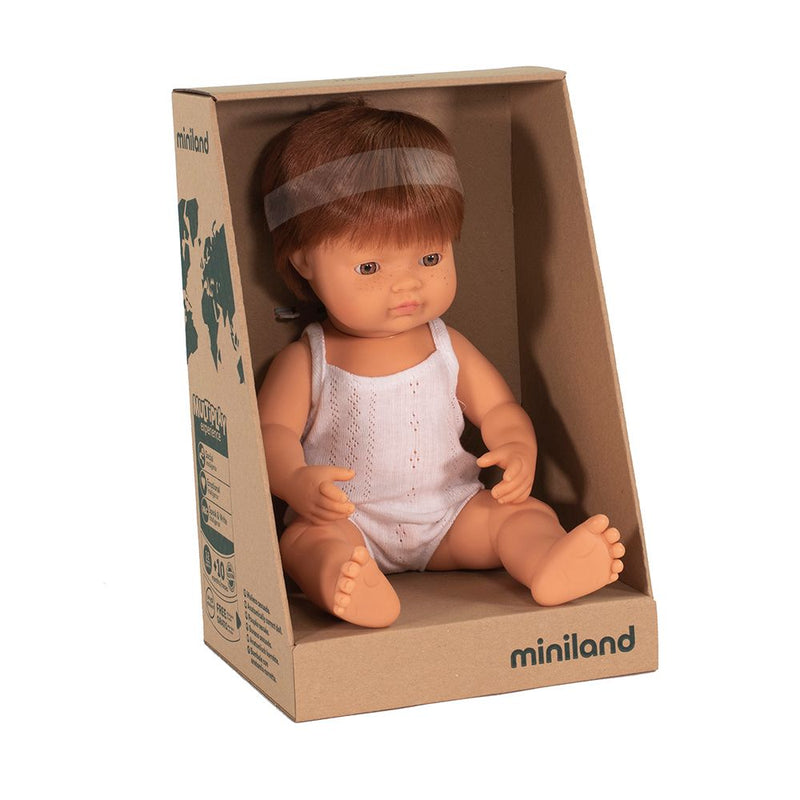 Baby Doll Caucasian Redhead Boy 15" by Miniland Toys Miniland   