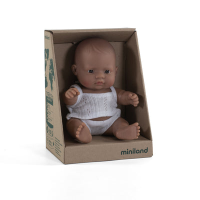 Newborn Baby Doll Hispanic Girl 8 1/4" by Miniland Toys Miniland   