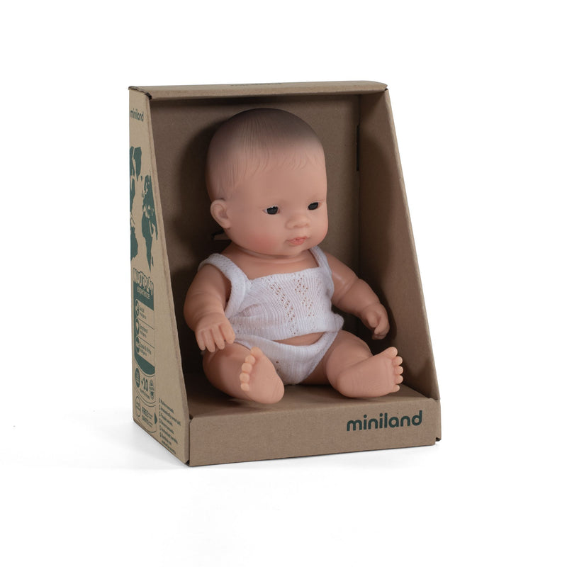 Newborn Baby Doll Asian Boy 8 1/4" by Miniland Toys Miniland   