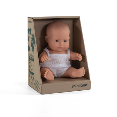Newborn Baby Doll Caucasian Girl 8 1/4" by Miniland Toys Miniland   