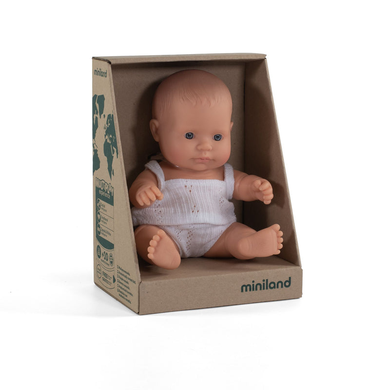 Newborn Baby Doll Caucasian Girl 8 1/4" by Miniland Toys Miniland   