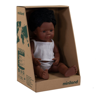 Baby Doll African American Boy 15" by Miniland Toys Miniland   