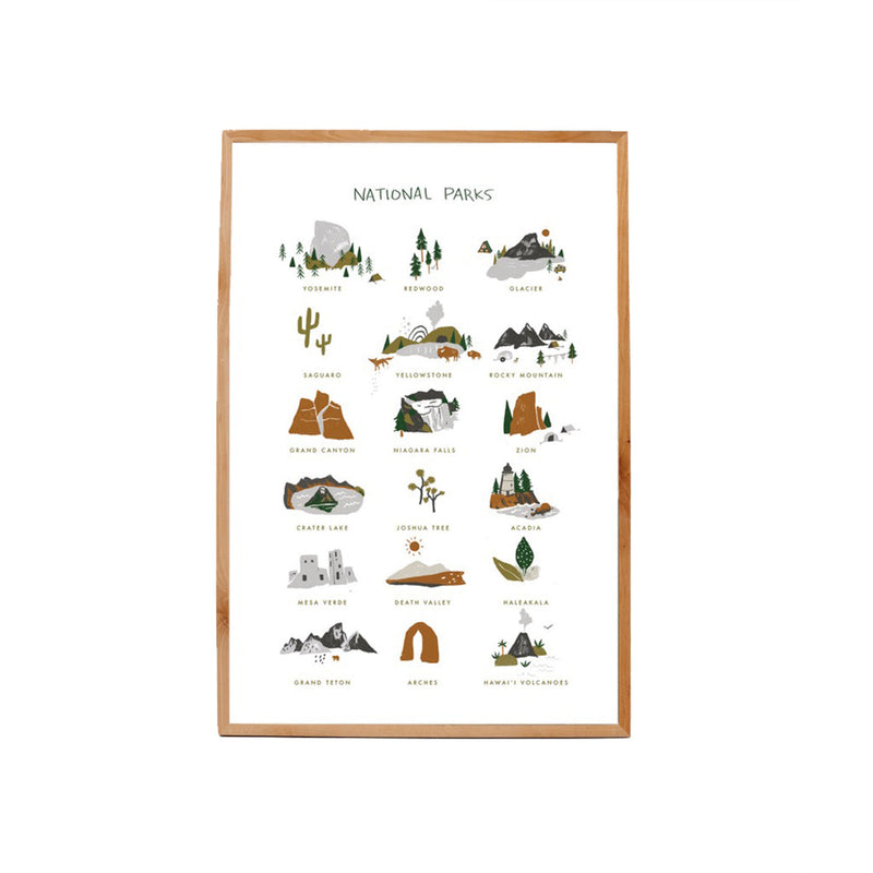 National Parks Art Print - 11x14 by Clementine Kids