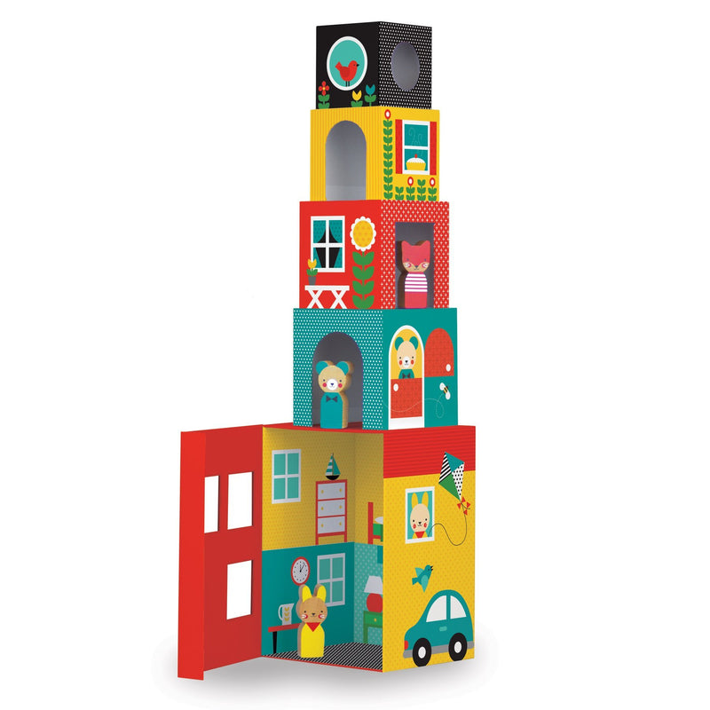 Peek-A-Boo House Stacking Blocks by Petit Collage Toys Petit Collage   