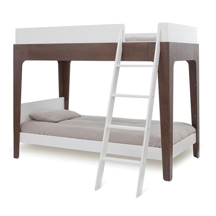 Perch Twin Bunk Bed - White / Walnut by Oeuf Furniture Oeuf   