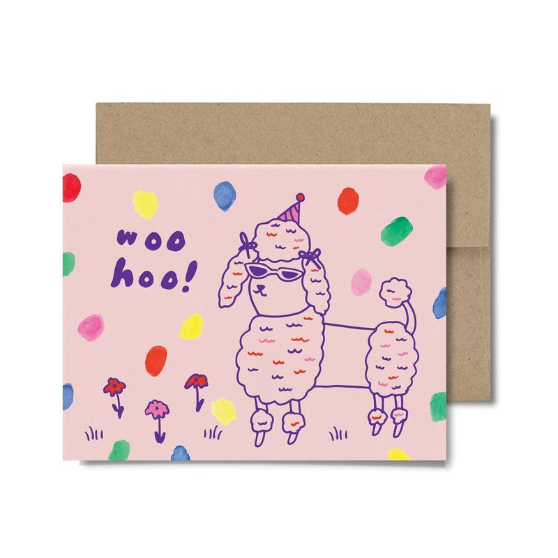 Woo Hoo Poodle Card by Paperapple Paper Goods + Party Supplies Paperapple   